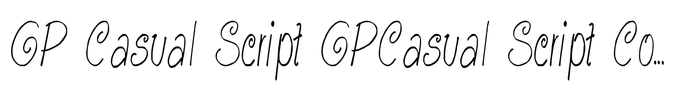 GP Casual Script GPCasual Script Condensed